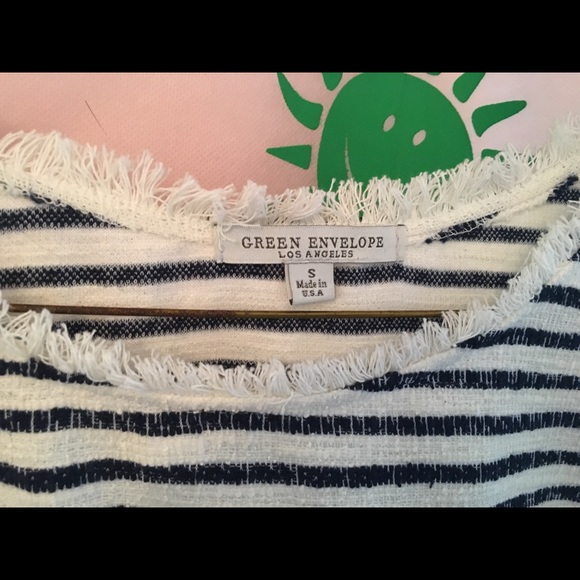 GREEN ENVELOPE LA STRIPED T SHIRT - Picture 2 of 5